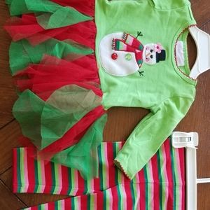 3-6 mo nwt set snowman shirt & matching leggings. Adorable for Christmas